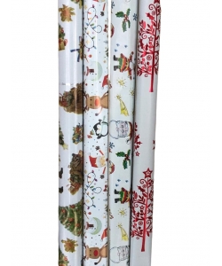 Christmas Wrapping Paper 70*100 Cellophane White Printed