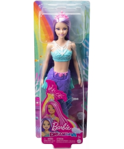 Barbie Dreamtopia Mermaid Doll (Purple Hair) with Blue & Purple Ombre Mermaid Tail and Tiara