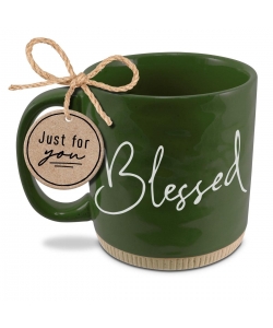 Coffee Cup Powerful Words Blessed GRN 16 OZ LCP18362