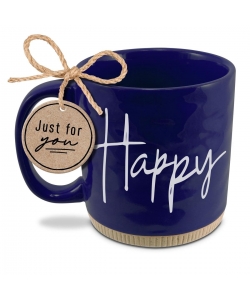 Coffee Cup Powerful Words Blue Happy 16 OZ LCP18361