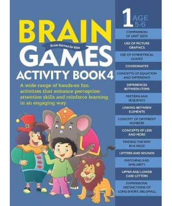 Om Books Brain Games Activity Book 4 (Level 1)