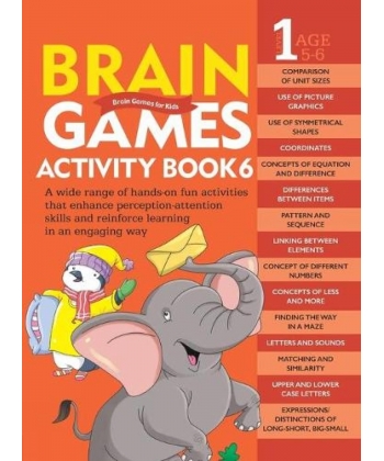 Om Books Brain Games Activity Book 6 (Level 1)