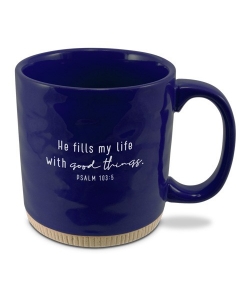Coffee Cup Powerful Words Blue Happy 16 OZ LCP18361