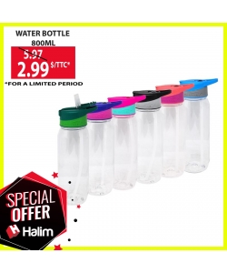 Water Bottle Mintra 800Ml With Straw Assorted 400011147