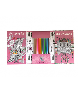 Mon Kit D Activites Color Zen (Lion) 12 Crayons De Couleurs +Jeux +Coloriages