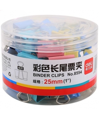 Binder Clip Deli 25Mm 48/Pack Assorted 8554