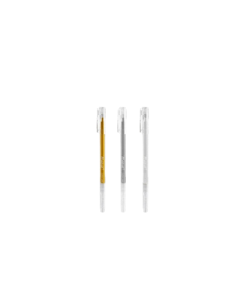 Pen Gel M&G 0.6Mm 3/Pack Gold Silver White