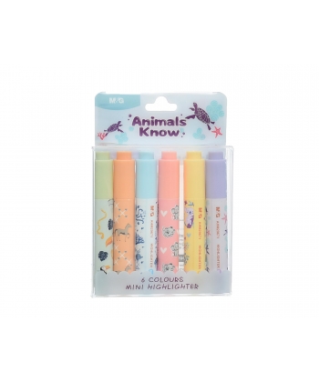 Highlighter M&G 6/Pack Animals Assorted
