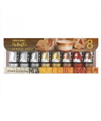 Acrylic Paint Phoenix 21Ml 8/Pack Metallic