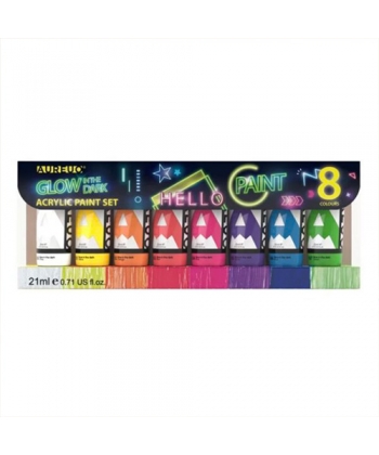 Acrylic Paint Phoenix 21Ml 8/Pack Glow In The Dark