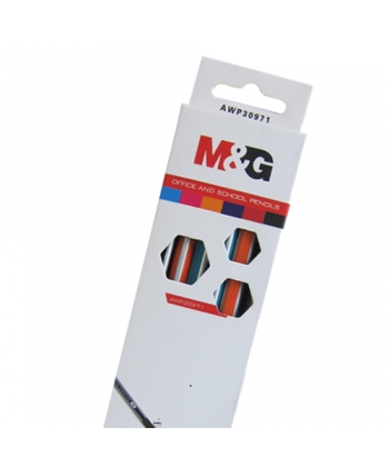 Pencil M&G Hb 12/Pack W/Eraser Triangular Assorted Awp30971