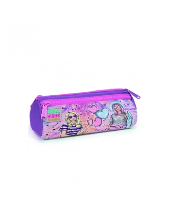 Pencil Case Coral High Kids Girls Heart Triangular