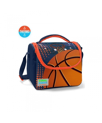 Lunch Bag Coral High Kids Basketball Dark Blue Thermo