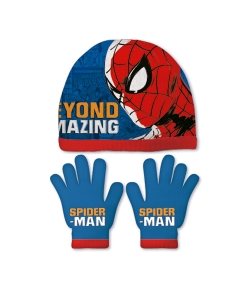 Hat Gloves Set Spiderman Neon