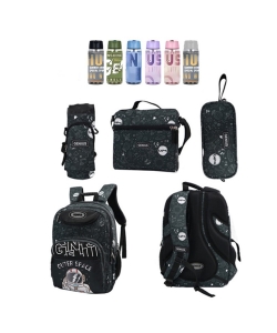 Backpack Space Genius Set 4 Pcs Printed