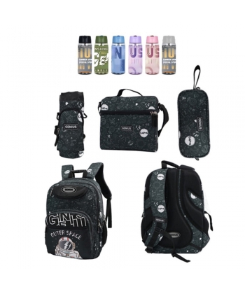 Backpack Space Genius Set 4 Pcs Printed