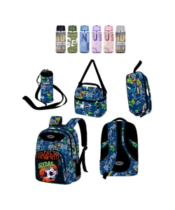 Backpack Football Genius Set 4 Pcs Printed