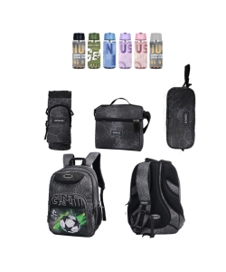 Backpack Football Grey Genius Set 4 Pcs Printed
