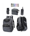 Backpack Grey Genius Set 4 Pcs