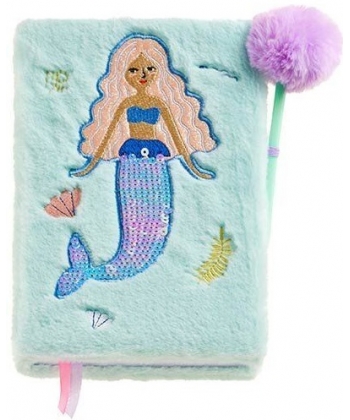 Notebook Mr Mermaid Fluffy With Pompon Pen 8247