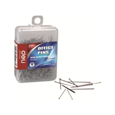 Office Pin Deli 24Mm 50G Plastic Box 0023