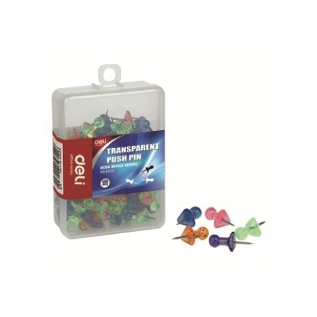Pushpin Deli Clear Color Head 100/Pack 0030
