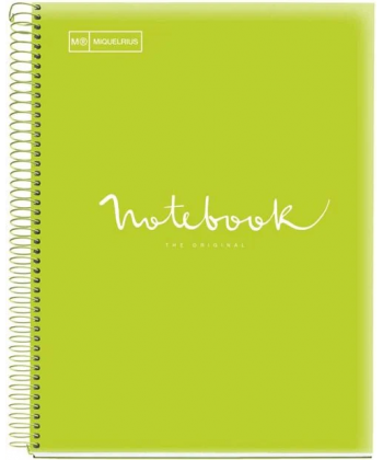 Notebook Mr Emotions A5 Ruled 5Sub 120Sh 90G Pp Spiral Lime