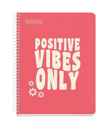 Notebook Mr Messages A5 Ruled 1Sub 100Sh 90G Pp Spiral Coral