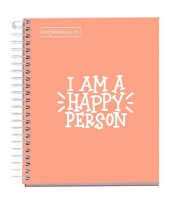 Notebook Mr Messages A5 Ruled 1Sub 100Sh 90G Pp Spiral Peach