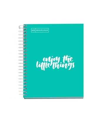 Notebook Mr Messages A5 Ruled 1Sub 100Sh 90G Pp Spiral Turqu