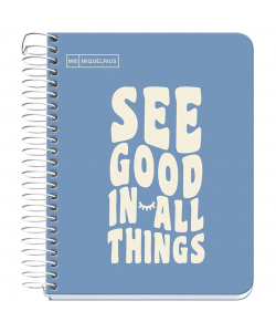 Notebook Mr Messages A6 Squared 1Sub 100Sh 90G Pp Spiral Cap