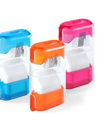 Sharpener M+R W/Container W/Eraser Transparent 955 0000