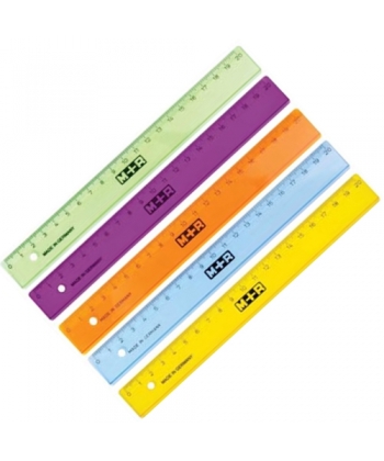 Ruler M+R Plastic 20Cm Assorted 1120 0150