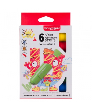 Marker Bruynzeel Solid Poster Paint Stick 6/Pack Basic 60159006