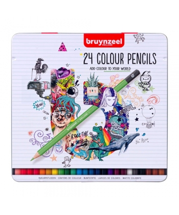 Colored Pencil Bruynzeel Tin Box 24/Pack 60212224