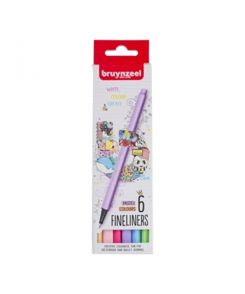 Fineliner Bruynzeel 6/Pack Pastel 60241206