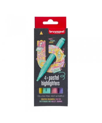 Highlighter Bruynzeel 4/Pack Pastel 60283104