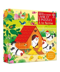 A La Ferme - Mon Petit Coffret Livre Et 3 Puzzles