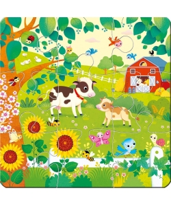 A La Ferme - Mon Petit Coffret Livre Et 3 Puzzles