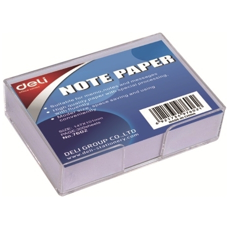 Memo Holder Deli 107X96 Mm W/Paper Transparent 7601