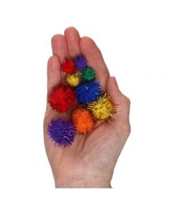 Craft For All Pompon Glitter 1Cm 50Pcs 2.5Cm 20Pcs 3.5Cm 8Pc