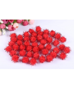 Craft For All Pompon Glitter 20Mm 30Pcs/Pack Red Ca-5