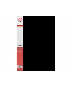 Display Book Flexoffice PP A4 60 Pockets Black Crystal Pockets Fo-Db03