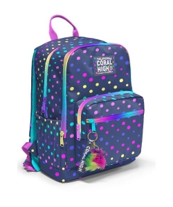 Backpack Coral High Kids Dots Large 2 Comp. Blue 23672