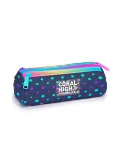 Pencil Case Coral High Kids Dots Triangular 3 Comp. Dark Blue 11172