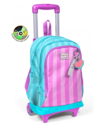 Backpack Coral High Kids Pastel Stripes Trolley Large 3 Comp. 23971