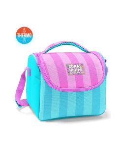 Lunch Bag Coral High Kids Striped Thermo Turquoise Pink 11787