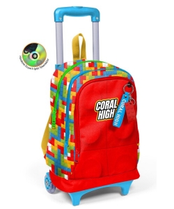 Backpack Coral High Kids Blocks Color Trolley Large 3 Comp. 23975