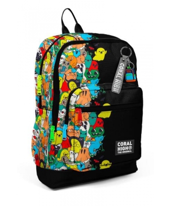 Backpack Coral High Kids Monters Large 2 Comp. Black 23774