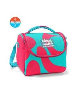 Lunch Bag Coral High Kids Patterned Thermo Dark Pink Blue 22785